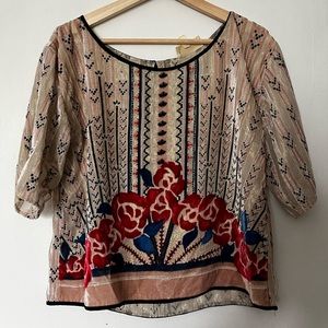 Moulinette Soeurs Anthropologie Shirt Petite Small